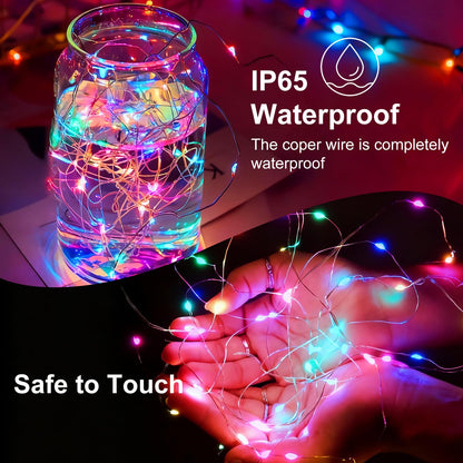 8 Pack Fairy Lights Battery Operated, 7ft 20 LED 3 Modes Speed Twinkle Mini String Lights Waterproof Silver Wire Firefly Starry Lights for Mason Jars Wedding Party Christmas Easter Decorations