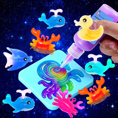 18 Colors Magic Water Elf Kit with 20 New Molds, DIY Hydrogel Aqua Fairy Water Gel Toy, Creative Sensory Learning Resources Art Craft Kit for Kids Ages 4-8-12, Educational Birthday for Girls Boys
