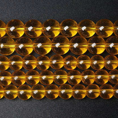 6MM 63PCS Yellow Glass Spacer Loose Beads for Jewelry Making DIY Bracelet Necklace