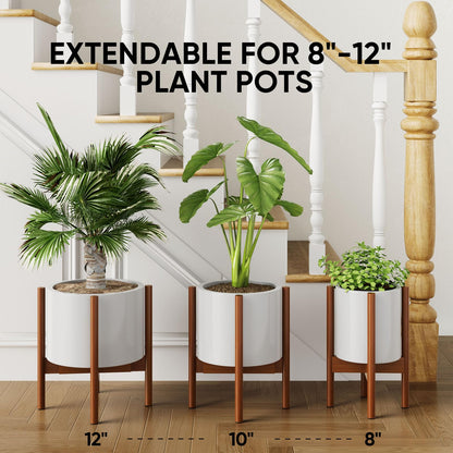 MUDEELA Plant Stand Dark Brown 2 Pack or 2 Tier and Plant Stand Black 1 Pack