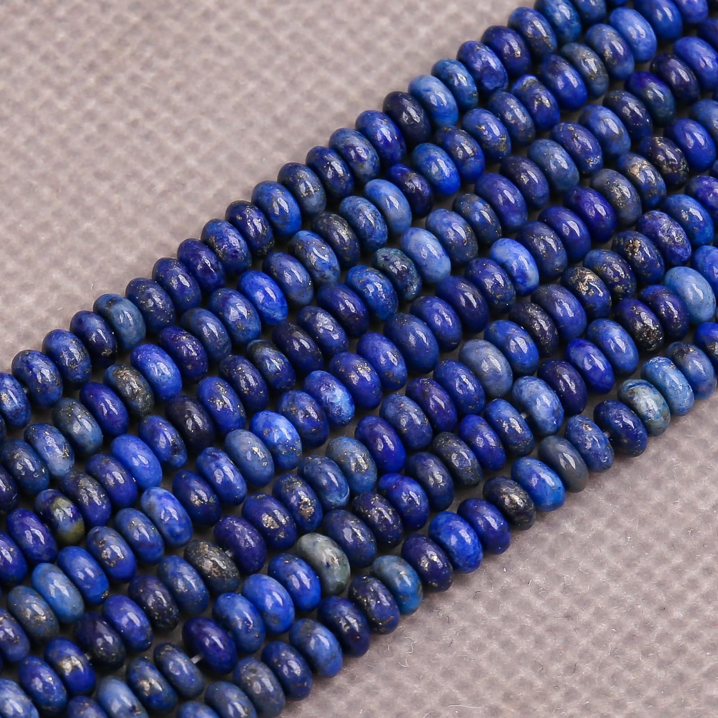 BONNY BOXX 1 Strand (150PCs) Natural 2 * 4mm Lapis Lazuli Rondelle Beads, Natural Abacus Disk Stone Beads Loose Spacer Gemstone for DIY Bracelet Necklace Jewelry Making