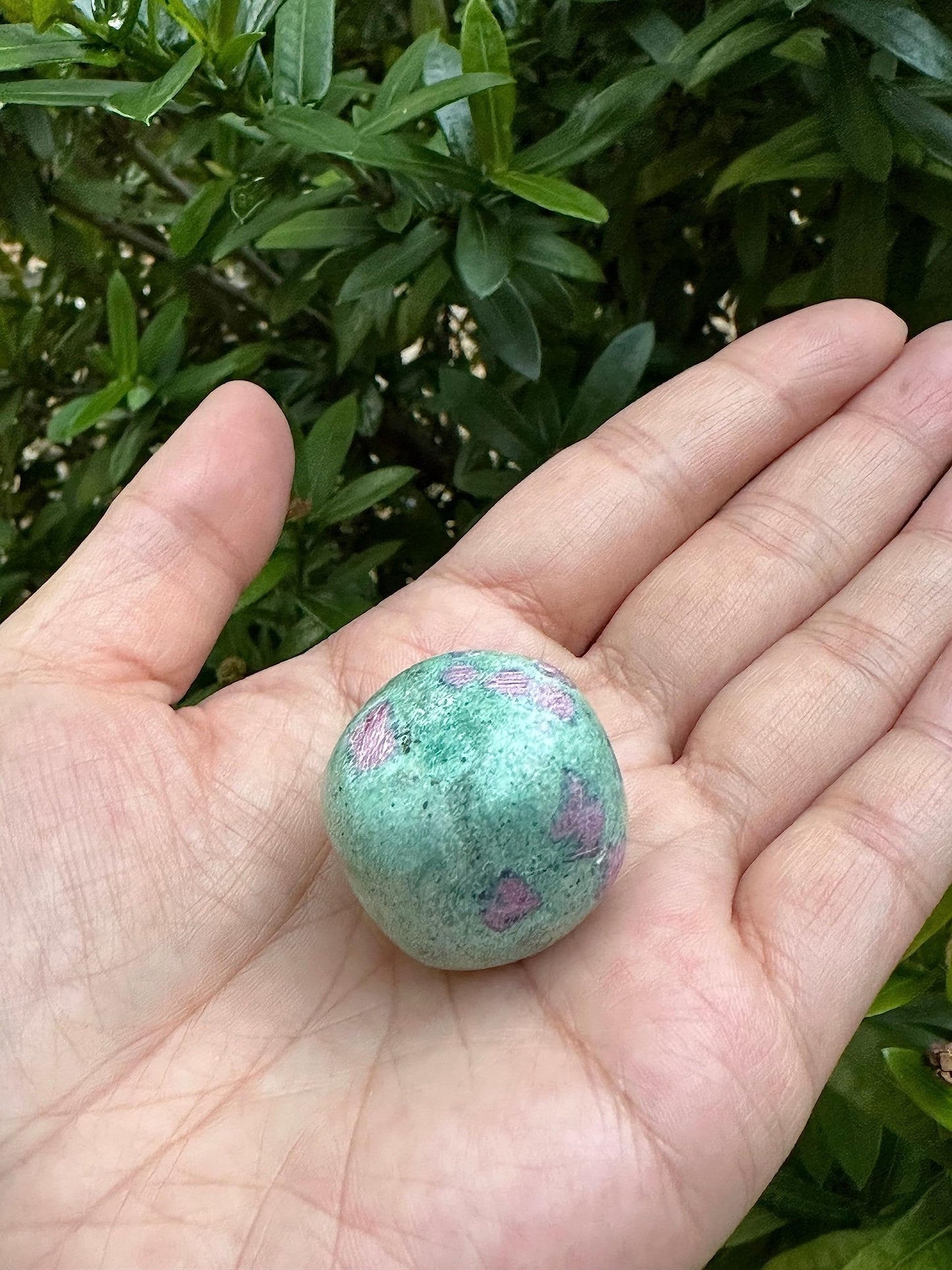 GAF TREASURES Wholesale Ruby Fuchsite Tumbled Stones, Polished Natural Ruby Fuchsite Gemstone, Ruby Fuchsite Polished Rocks (Ruby Fuchsite, 0.25 Pound)