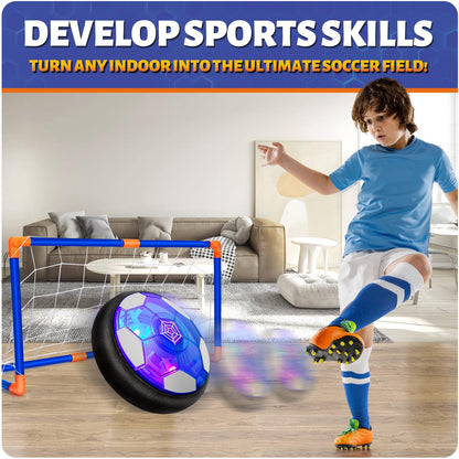 Hover Soccer Ball Set with 2 Goals, Indoor Toys for Boys Age 6-8, Kids Soccer Gift for Boys 8-12, Kid Sports Games Toys for 3 4 5 6 7 8 Year Old, Ideas Christmas Birthday Gifts for Kids Ages 4-8