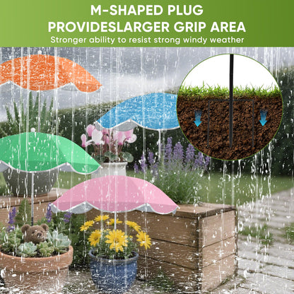 LCHUANG 4Pack Plant Umbrellas for Outdoor, 24inch Plant Shades for Outdoor with Durable 39.5'' High M-Shaped Plug for Stronger Wind Resistanc Flower, Potted, Garden Beds