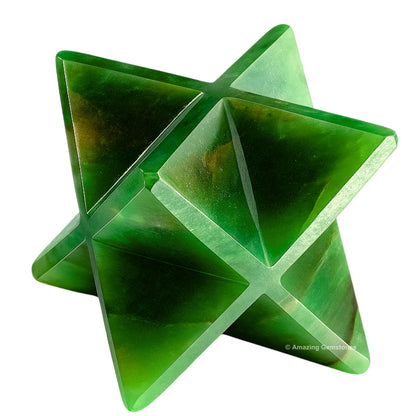 Amazing Gemstone Dark Green Aventurine Merkaba Crystal - 1 Inches Metaphysical Merkaba Star for Meditation - Energetic Tetrahedron Crystal and Healing Stones for Spiritual Growth & Healing (20-25mm)