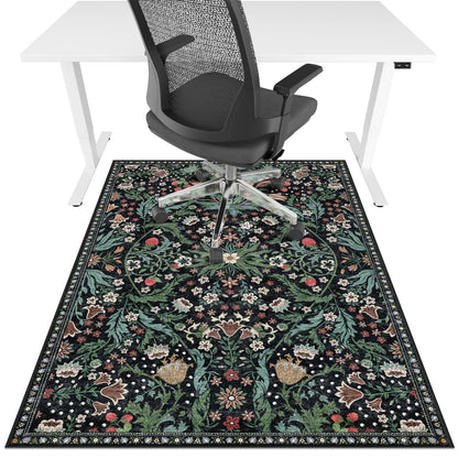 Office Chair Mat for Hardwood Floor & Tile Floor,36"X 48" Heavy Duty Desk Chair Mat for Hard Floors, Under Desk Rug for Rolling Computer Chair,Anti Slip,Low Pile Carpet Floor Protector-Green Grass