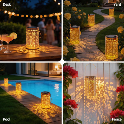 Hummingbird Solar Lanterns Outdoor Waterproof, Birthday Gifts for Women Mom Grandma, Hanging Solar LED Lights for Garden Decor Outside, Metal Lantern for Yard, Patio, Backyard, Porch
