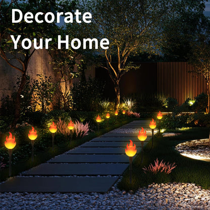 ALENEY Christmas Light Solar Lights Outdoor, 6.2Ft Cute Flame Light String with Stake, Waterproof 10 LED Garden Decor for Outside Patio Pathway Yard Halloween Decorations, Warm White