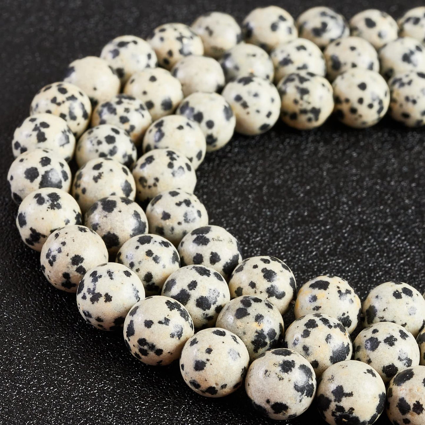 45pcs 8mm Natural Dalmatian Stone Beads Gemstone Beads Round Loose Beads for Jewelry Making