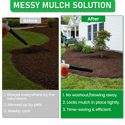 Mulch Glue for Landscaping 1.1Gallon, Rock Glue Pea Gravel Stones Binder, Long-Lasting Strong Safe Bond Lock Rubber Mulch for Cypress, Lawn, Patio, Garden