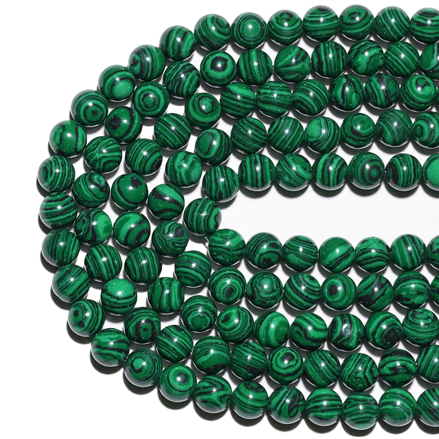 10mm Natural Green Malachite Gemstone Beads Polished Round Smooth Stone Beads for Bracelets Jewelry Making 15inch Loose Beads