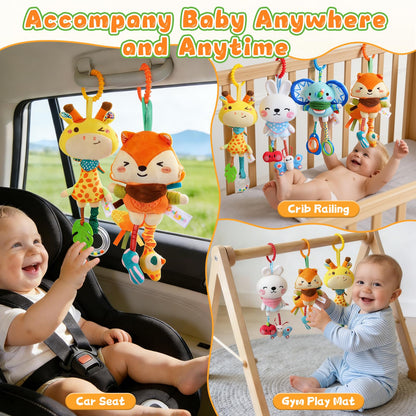 YELUFT Baby Toys for 0 3 6 9 12 Months, Baby Hanging Toys, Car Seat Stroller Crib Gym Baby Rattle Toys with Teether for Newborn Infants Toddlers Baby Boys Girls Gifts