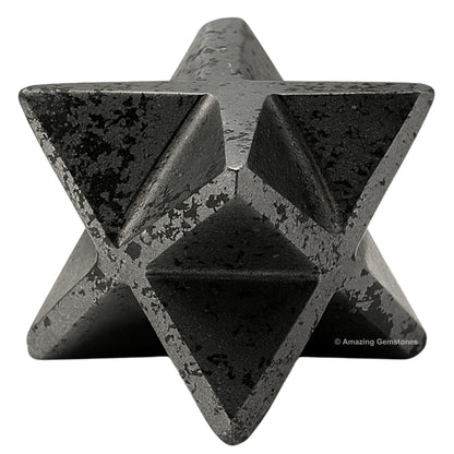 Amazing Gemstone Hematite Merkaba Crystal - 0.75 Inches Metaphysical Merkaba Star for Meditation - Energetic Tetrahedron Crystal and Healing Stones for Spiritual Growth and Healing (15-20mm)