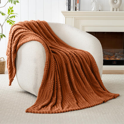 50x70 Inch Rust Throw Blanket - Soft & Fluffy Fleece, Cute & Aesthetic, Perfect for Sofa, Couch, Chair, Bed, Living Room & Bedroom, All-Season Use, Plush & Cozy Decorative Fall Blanket