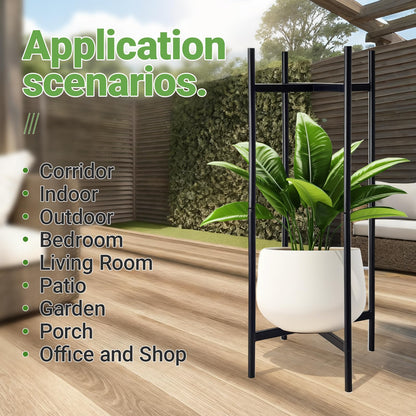 XYCCRX 2 Tier Metal Plant Stand Set of 2, Tall Indoor Plant Stands for Home Room, Corner Flower Pot Holder Rack for Patio Balcony Garden, Modern Planter Shelf for Large Small Potted Plants, Black