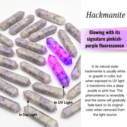 Amazing Gemstone Hackmanite Crystal Points Bulk Healing Crystals - Pack of 3 Double Terminated Healing Wand Point Bulk Crystals for Crafts, Crystal Grid - Premium Crystals for Beginners Gifts