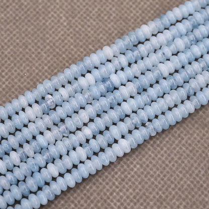 BONNY BOXX 1 Strand (150PCs) Natural 2 * 4mm Aquamarine Rondelle Beads, Natural Abacus Disk Stone Beads Loose Spacer Gemstone for DIY Bracelet Necklace Jewelry Making