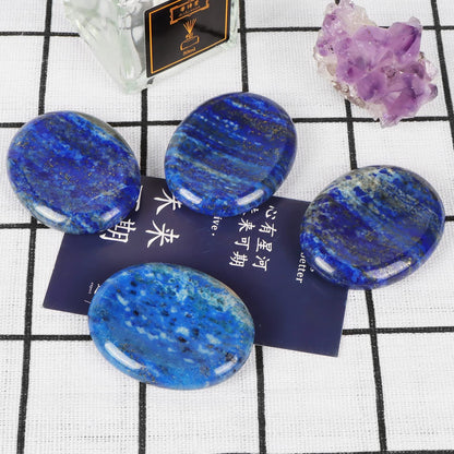 Artistone 2" Lapis Lazuli Crystal Worry Stones,Hand Carved Gemstone Pocket Blue Thumb Palm Energy Healing Anxiety Stones for for Meditation Chakra Balancing Collection