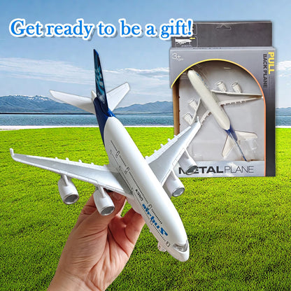 OTONOPI Airplane Toy A380 for Kids, Bump and Go Pull Back Airlines Die Cast Metal Airbus Plane Toy with Lights and Sounds, Model Airplane Toy for Boys & Girls Age 3-12 for Gift and Collection