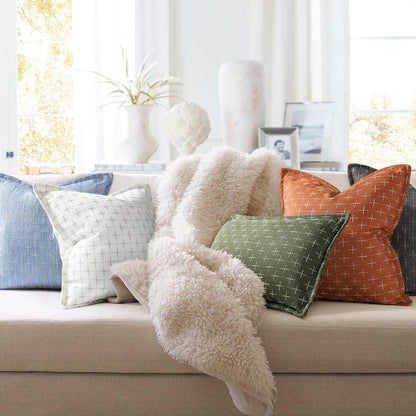ZWJD Pillow Covers 18x18 Set of 2 Soft Polyester Textured Pillow Covers with Stylish Flange Edge Cozy Farmhouse Throw Pillows for Couch Bed Sofa Living Room