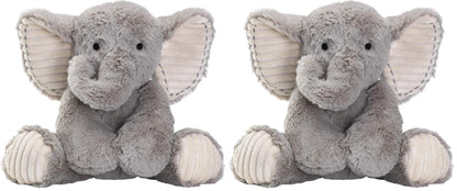Lambs & Ivy Jungle Safari Gray Plush Elephant Stuffed Animal Toy Plushie - Jett (Pack of 2)