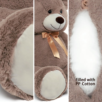 Tezituor 5ft Big Teddy Bear,Giant Brown Stuffed Animal 59 Inches,Life Size Teddy Bears for Girlfriend or Kids,Soft Bear for Valentines Day,Chrismas,Birthday Baby Shower