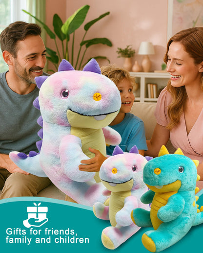 Dinosaur Large Stuffed Animals, 23" Cozy Soft Hug Doll, 3.7lbs Weighted Stuffed Animals, Giant Plush Toy, Soft Kawaii Plushie Gifts for Adults, Kids Boy/Girl Birthday, Christmas & Holidays(Pink)