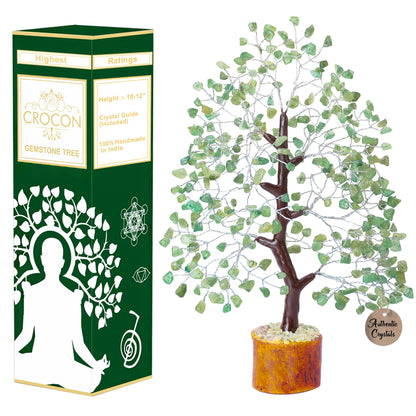 Crocon® Green Jade Crystals and Healing Stones Tree, Birthday Gifts for Women, Sister Birthday Gifts, Crystal Tree of Life for Positive Energy, Home Office Decor, Spiritual Gift for Women & Men
