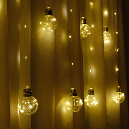 Decorman Wishing Ball Curtain Lights, 8 Modes 200 LED USB Powered Window Curtain String Lights with Remote Globe Twinkle Fairy Firefly Lights for Bedroom Wedding Party Christmas