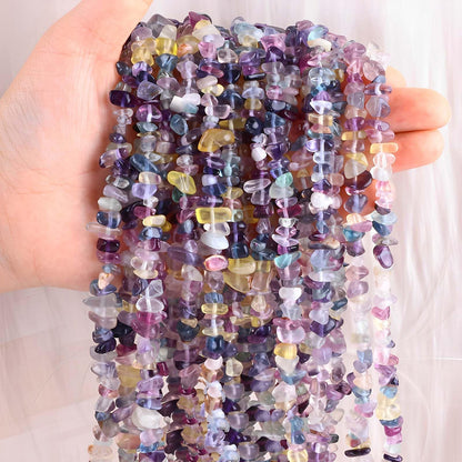 200pcs Natural Chip Stone Beads Gemstone Healing Crystal Loose Rocks Bead Irregular Glass Seed Charm Beads Drilled DIY for Jewelry Bracelet Necklace Earrings Making Crafting Supplies (Color, 5-8mm)
