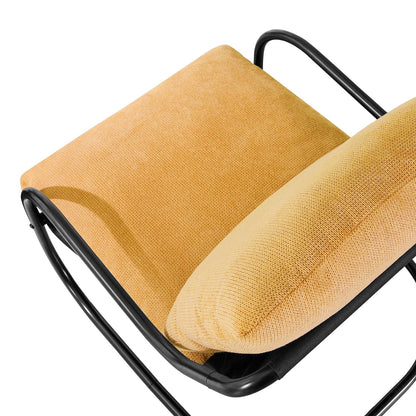 Peace nest Modern Accent Chair,Comfy Living Room Suspended Chair with Mental Frame,Bedroom Armchair with Soft Upholstered Cushion for Balcony Lounge Reading Meeting Room,Yellow