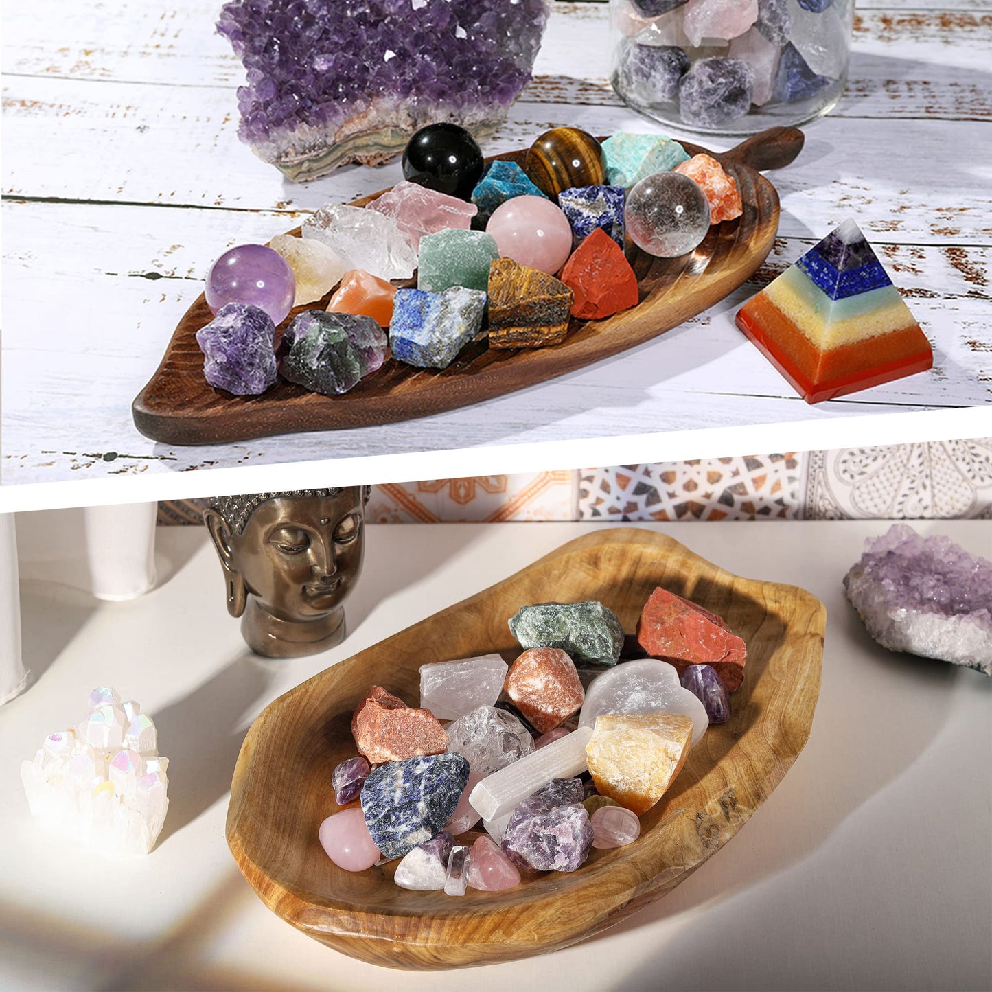 Top Plaza Bulk Rose Quartz Healing Crystals Rough Stones - Large 1" Natural Raw Stones Crystal for Reiki Healing, Wicca, witchcraft, Tumbling, Cabbing, Fountain Rocks, Decoration, Polishing 0.5lb