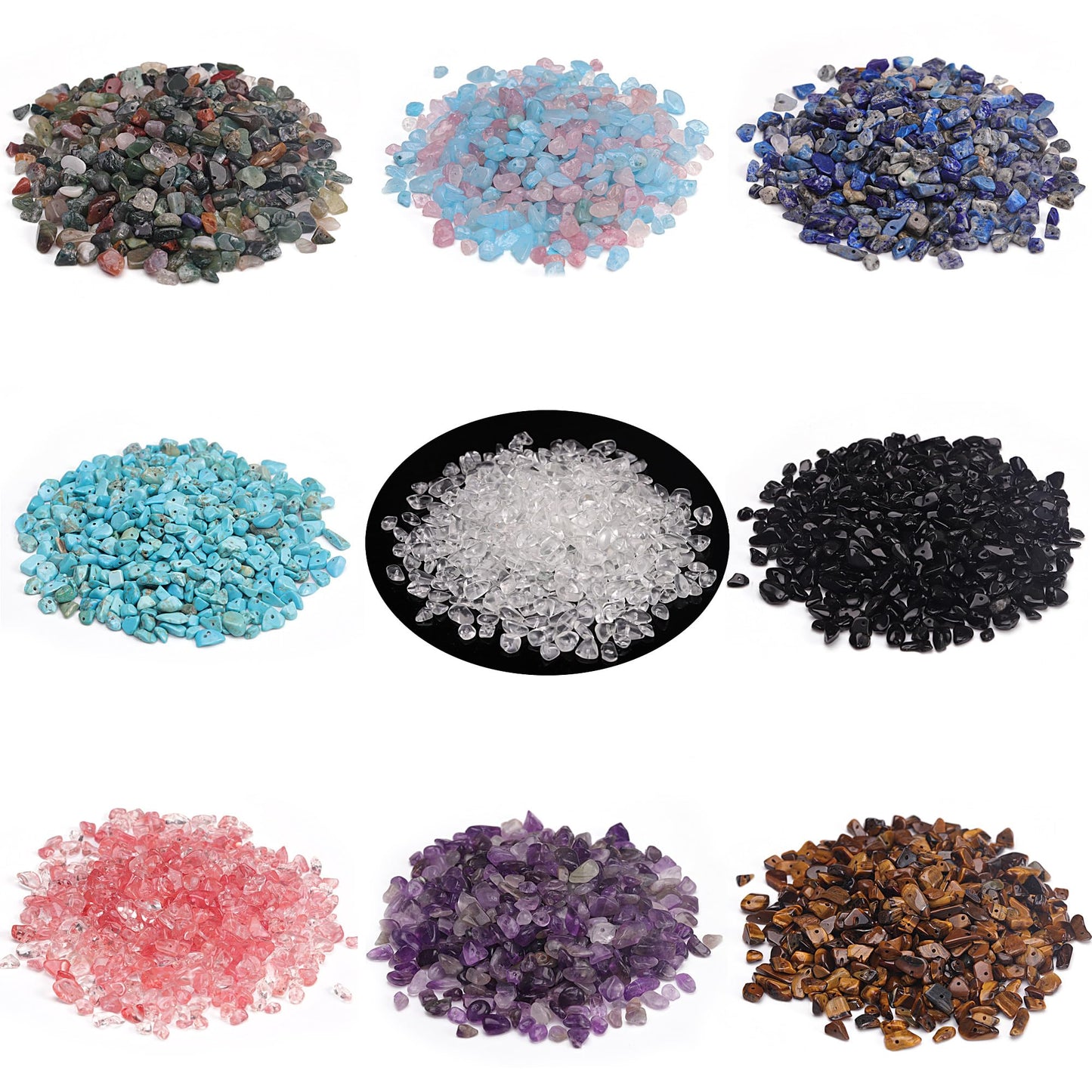 Youngbling Natural Chip Stone Beads 450 Pcs 5-8mm Healing Crystal Irregular Gemstone Drilled Lose Rocks Green Aventurine Beads Bulk for Bracelet Jewelry Making