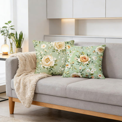 seewan Set of 4 Pillowcases, 18x18 inches Retro-Chic Sofa Pillowcases Home Decor Sofa Cushions Suitable for beds, Sofas, and Living Rooms Soft Square Cushion Covers Short Pile Fabric Pillowcases