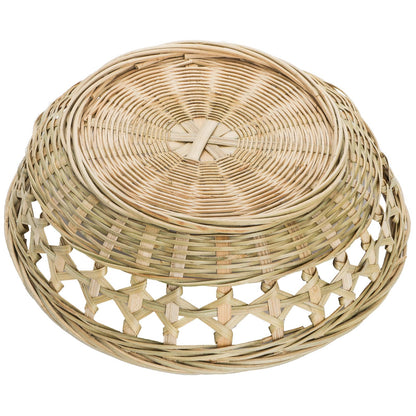 ZENFUN 3 Packs Round Woven Bread Basket, Bamboo Serving Trays, Handwoven Baskets Fruit Basket, Rattan Serving Baskets for Daily Dinning, Kitchen Organization, Stackable