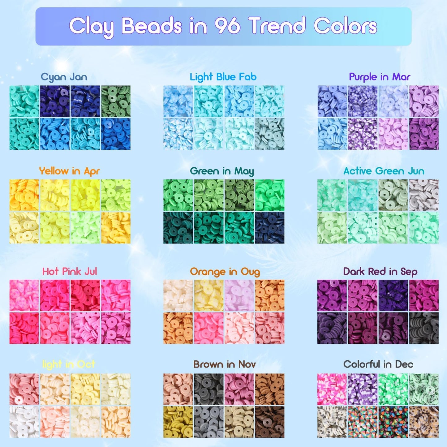 18000 Pcs Clay Beads Bracelet Making Kit 6 Boxes 96 Colors Friendship Jewelry Making kit Polymer Set with 1000 Letter Beads and 850 Charms Crafts