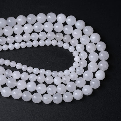 90pcs 4mm Natural White Jades Stone Beads Round Loose Spacer Beads for Jewelry Making DIY Bracelet,Energy Stone Healing Power (4mm, White Jade)