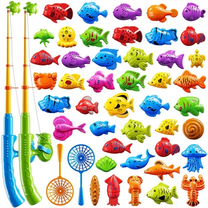 Magnetic Fishing Toy for Kids 3-5, Magnetic Fishing Game for Kids Ages 4-8, Water Table Toys with Fishing Rod Set, Outdoor Plastic Floating Fish, Kids Bath Pool Fishing Water Toys for Baby Boys Girls
