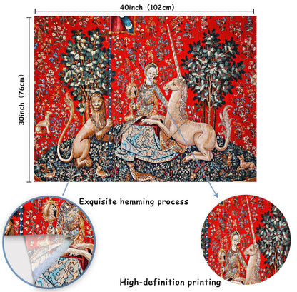 FEASRT Wild Animal Psychedelic Bohemian Tapestry, 40x30 Inches Soft Flannelette, for Living Room Royal Historical Decor