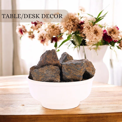 ANAYA AGATE Bronzite 2 Pcs Raw Crystals Rough Gemstones w/Authenticity Card, Velvet Pouch - Large 1.25–2.0" Raw Stones for Tumbling, Cabbing, Polishing, Cutting Natural Healing Crystals for Home Decor, DIY Stones