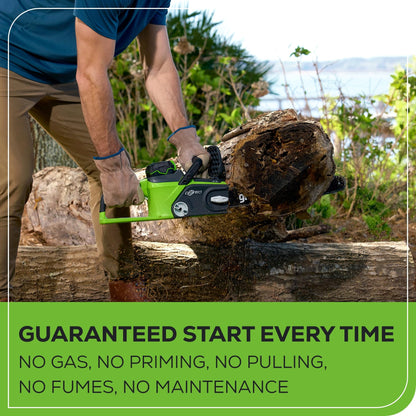 Greenworks 40V 16" Brushless Cordless Chainsaw, 4.0Ah Battery and Charger Included