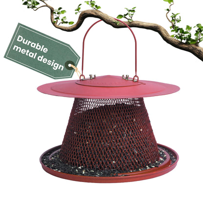 Perky-Pet Durable Wild Bird Feeder - 2.5 lb Seed Capacity - Feed up to 15 Birds at Once - Red, C00322 - Hanging Wild Bird Feeder for Outdoor Decor