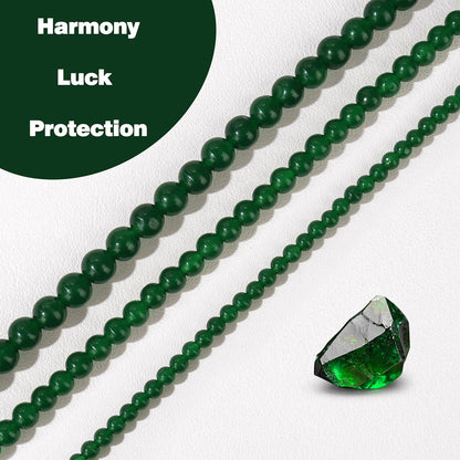 Raicegs 100pcs 8mm Green Jade Beads Natural Gemstone Beads Round Loose Beads for Jewelry Making DIY Bracelets Necklace