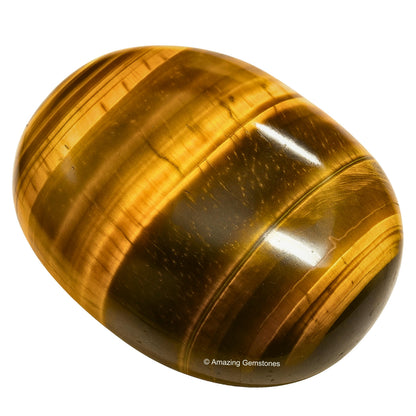 Amazing Gemstone Tiger Eye Crystals and Healing Stones - Large Palm Stone Crystals Piedra - Crystal for Good Luck, Balanced Positive Energy, Meditation - Unique Stocking Stuffers Gifts for Women, Men