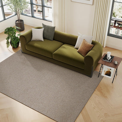 jxgzyy 100% Wool Area Rug 5'×7', All-Natural Plateau Wool Carpet with Cotton Backing, 0.28'' Low Pile Non-Shedding Modern Minimalist Style for Bedroom Living Room and Home Office, Solid Brown