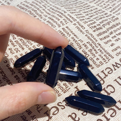 10 PCS Black Obsidian Healing Crystals Wands Polished Tumbled Stones Bulk Natural Hexagonal Pointed Stocking Stuffers Reiki Energy Balancing Meditation Therapy Chakra Wand Set