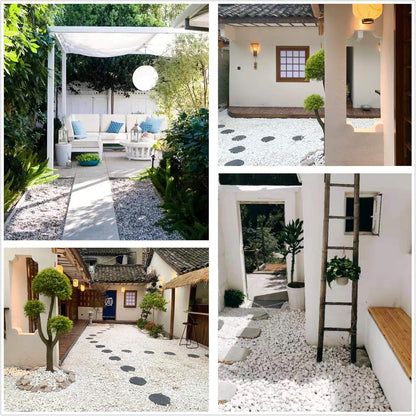 Natural Polished Decorative White Pebbles - Small Stones 3/8" Gravel Size,River Rocks Pebbles for Plants, Home DIY Decor,Aquarium Gravel,Vase Fillers,Fairy Garden,Landscaping Outdoor Stones.