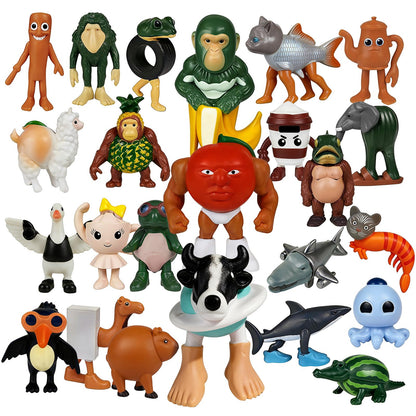 24PCS Italian Brainrot Toys, 1.3" Steal A Brainrot Figures for Kids Toys - Mini Brain Rot Meme Figures for Decor, Funny Birthday Gifts for Teens Boys/Girls
