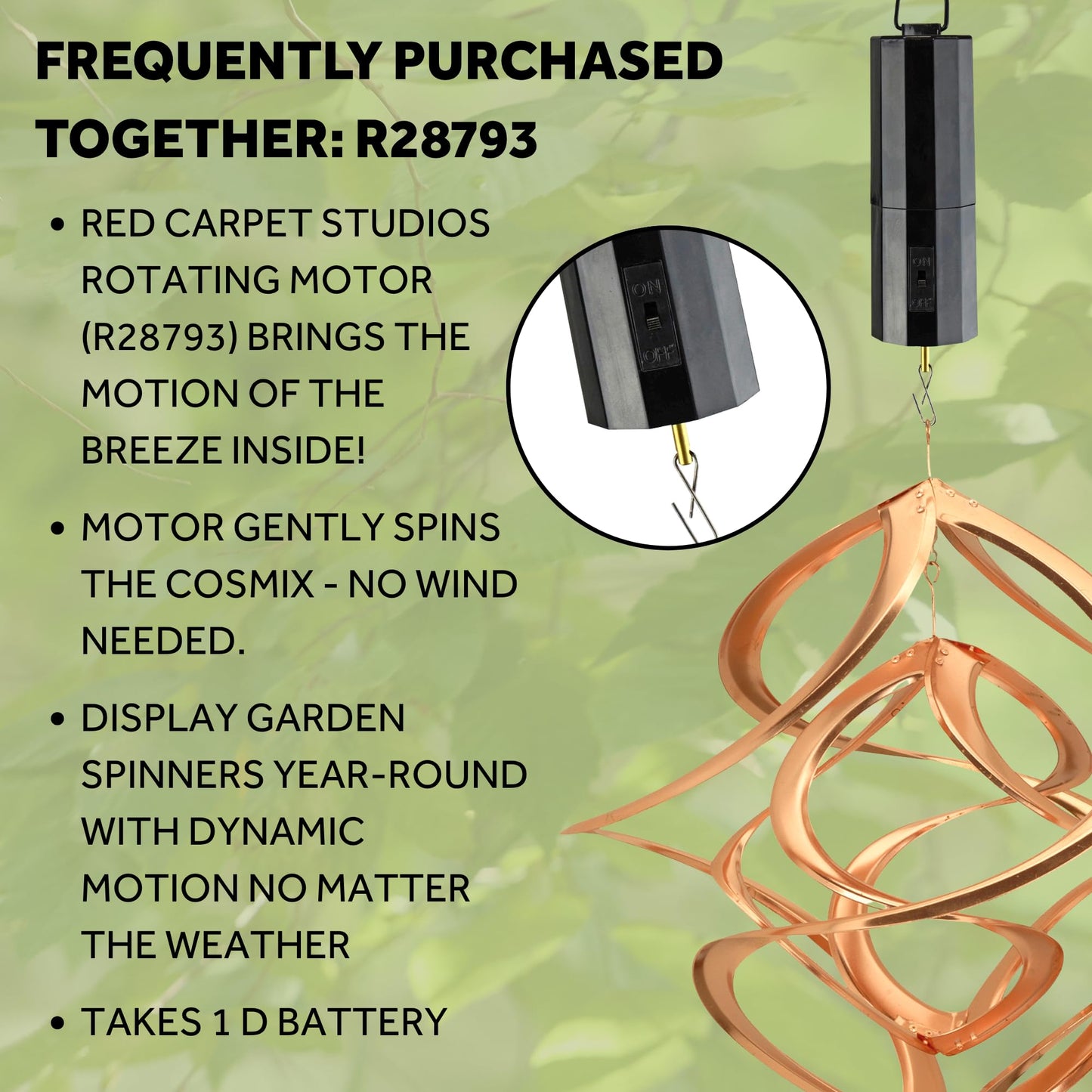 Red Carpet Studios The Original Cosmix Deluxe Helix Wind Spinner, Medium 14-Inch, Double Copper