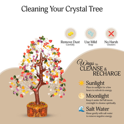YATSKIA Mix Chakra Tree - Gemstone Tree of Life - Crystal Gifts for Women - Gemstones and Crystals - Crystal Trees for Positive Energy - Meditation Gifts